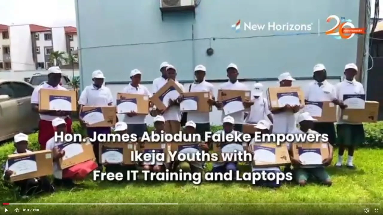 Ikeja youths at a New Horizons IT skills and laptop empowerment programme facilitated by Hon. Faleke